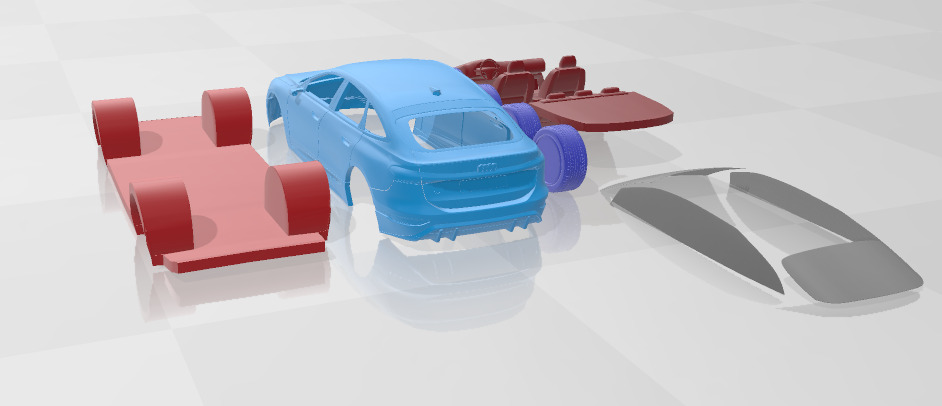 Audi A6 Sportback e-tron 2025 - Separate Parts STL Model 3D print model_5