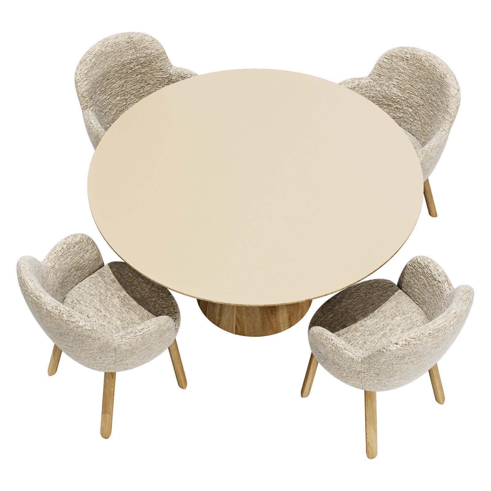 Moroso dining set tulp chair-vol table round 3D model_2