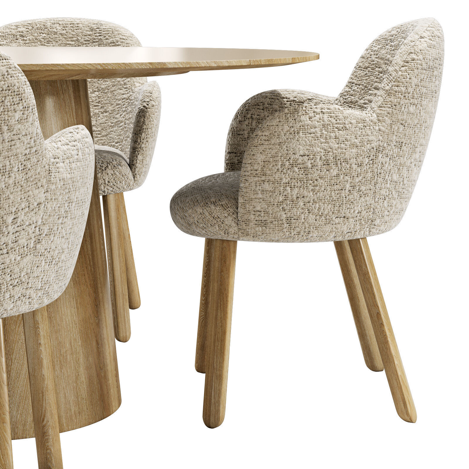 Moroso dining set tulp chair-vol table round 3D model_4