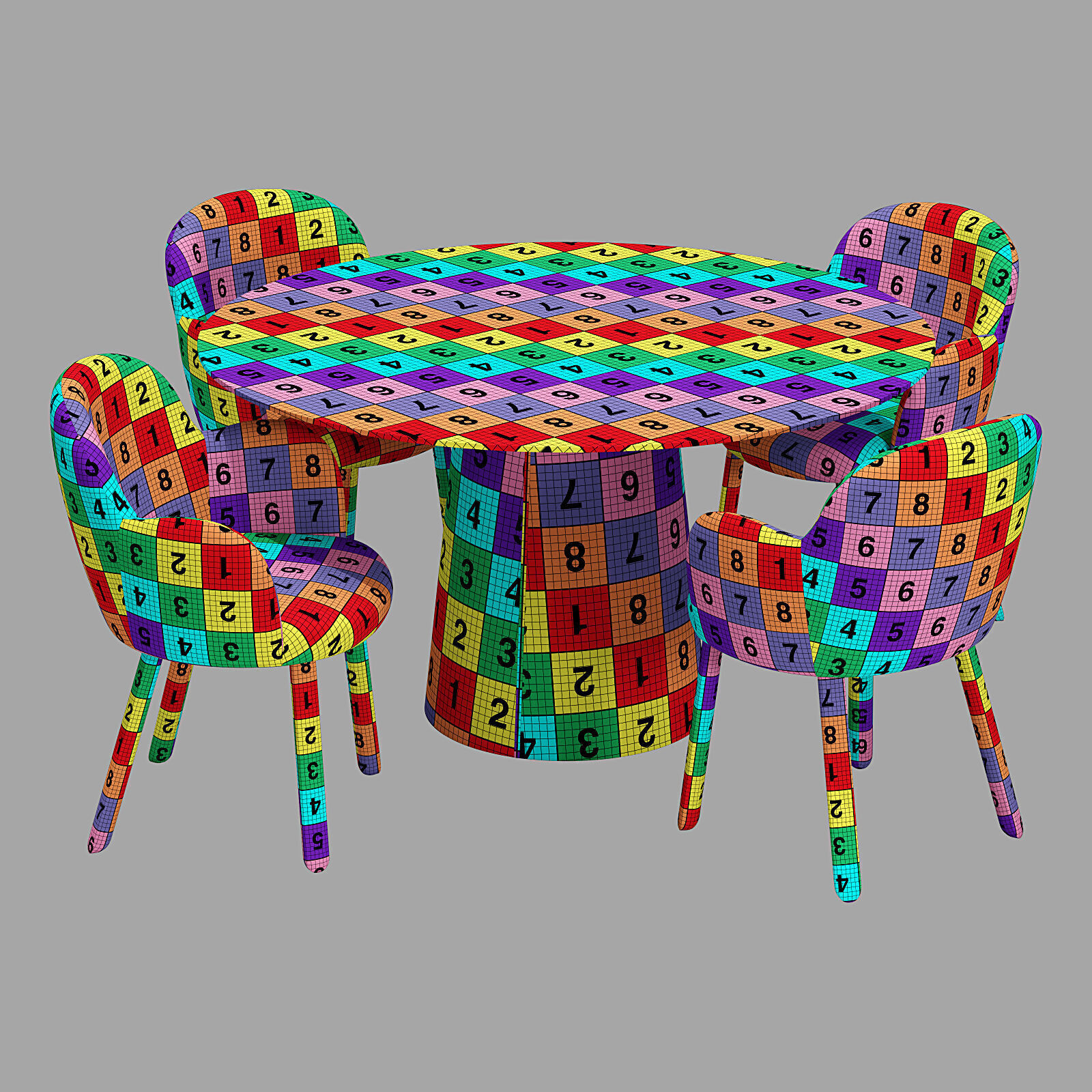 Moroso dining set tulp chair-vol table round 3D model_10