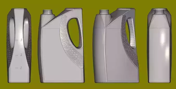 Plastic canister for engine oil B and BK 4L 3D print model