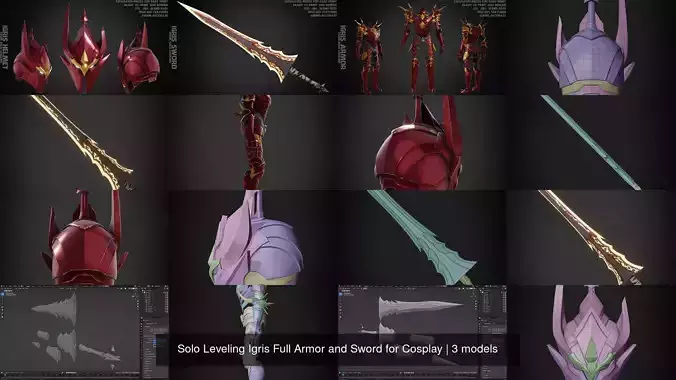 Solo Leveling Igris Full Armor and Sword for Cosplay