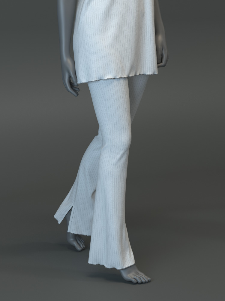 SL Ribbed Tunic and Flared Pants 3D model_15