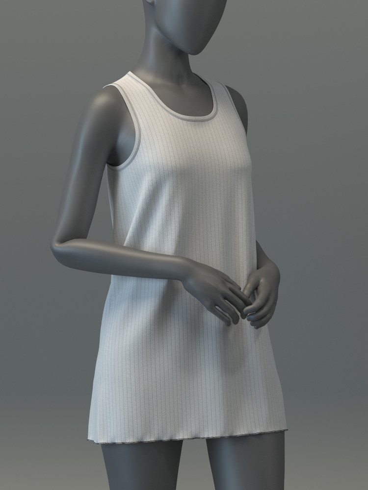 SL Ribbed Tunic and Flared Pants 3D model_12
