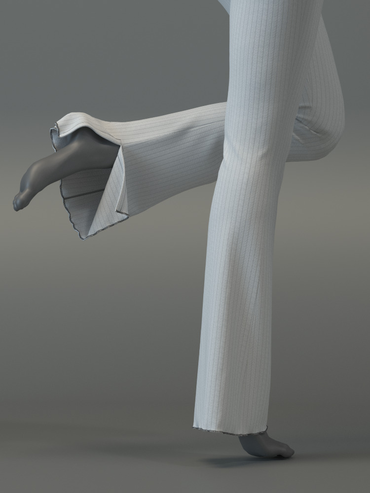SL Ribbed Tunic and Flared Pants 3D model_16