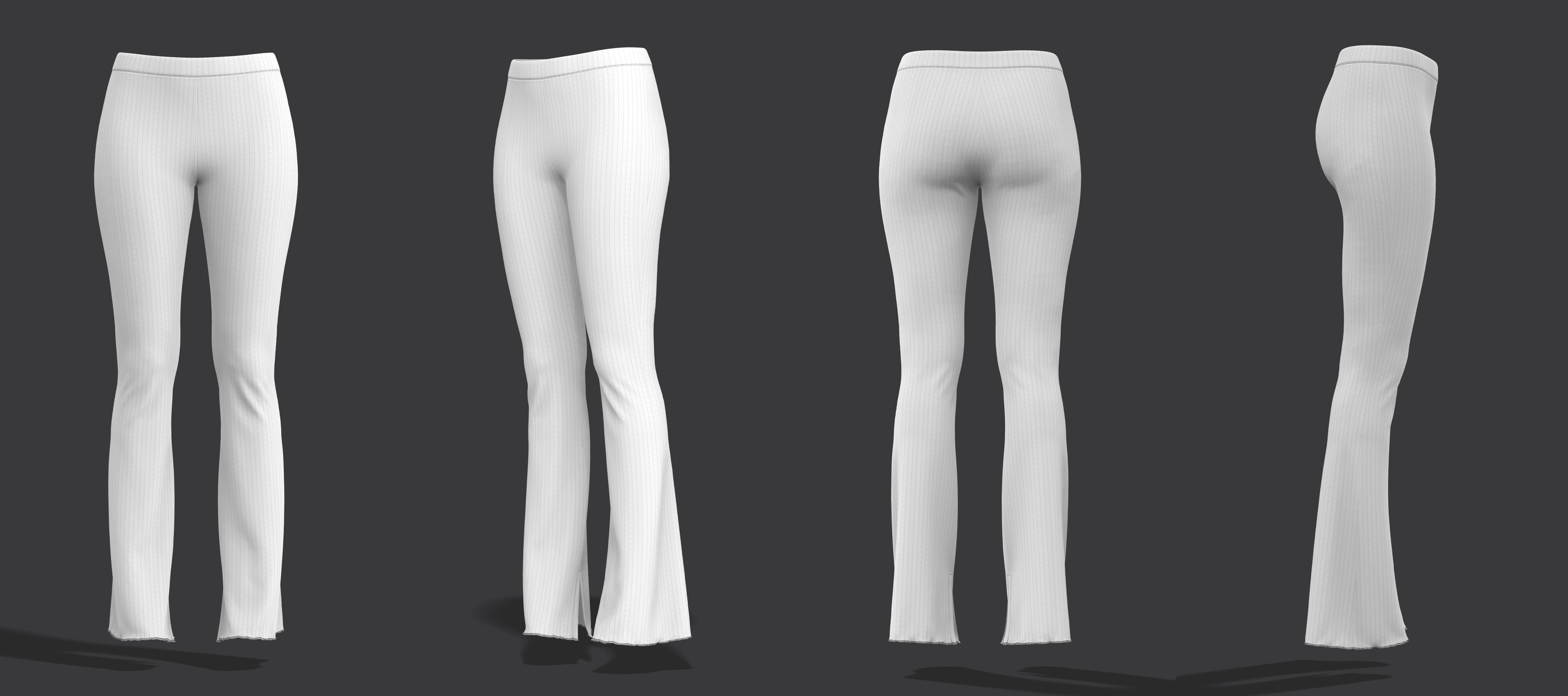 SL Ribbed Tunic and Flared Pants 3D model_31