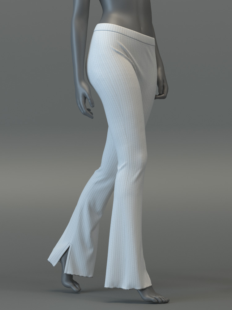 SL Ribbed Tunic and Flared Pants 3D model_17