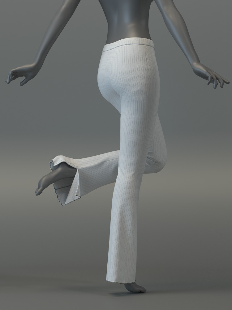 SL Ribbed Tunic and Flared Pants 3D model_18
