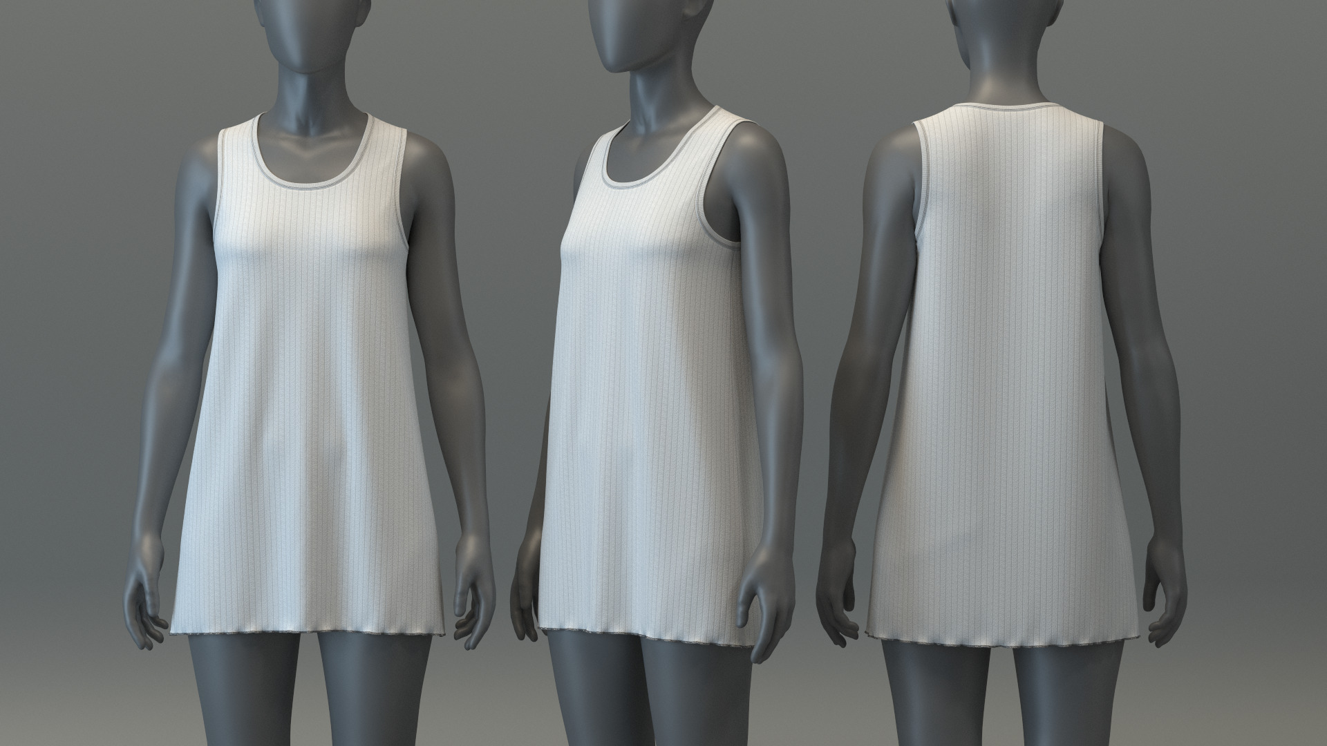 SL Ribbed Tunic and Flared Pants 3D model_2