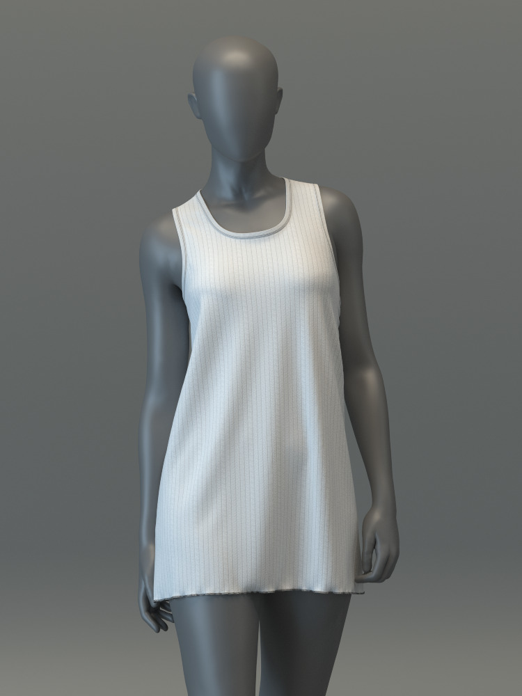 SL Ribbed Tunic and Flared Pants 3D model_10