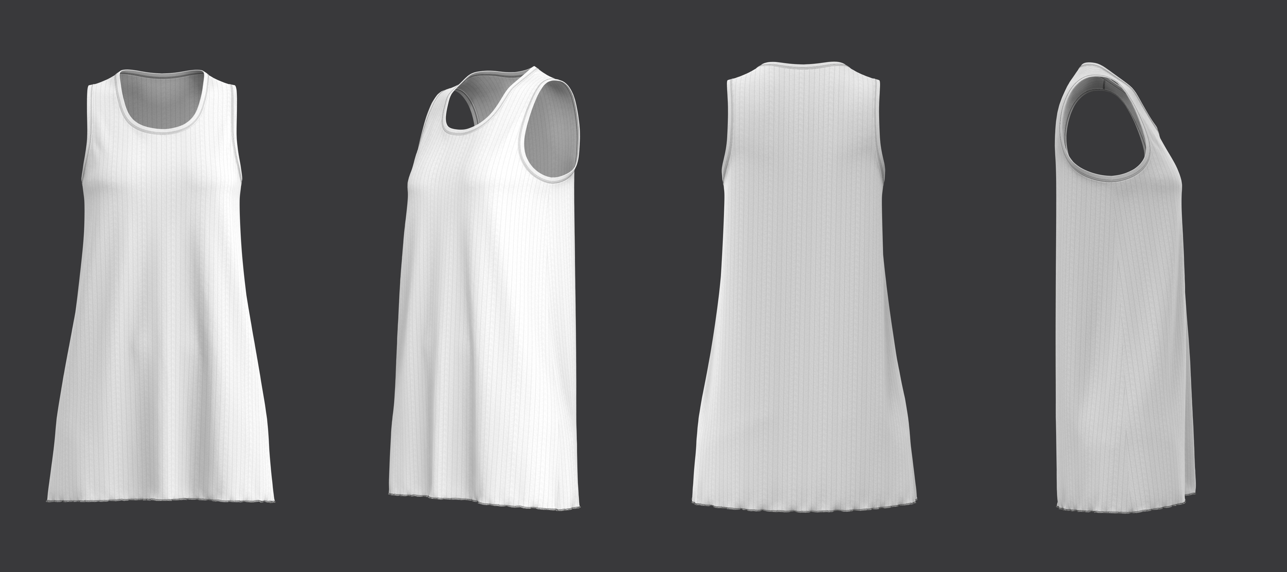 SL Ribbed Tunic and Flared Pants 3D model_29