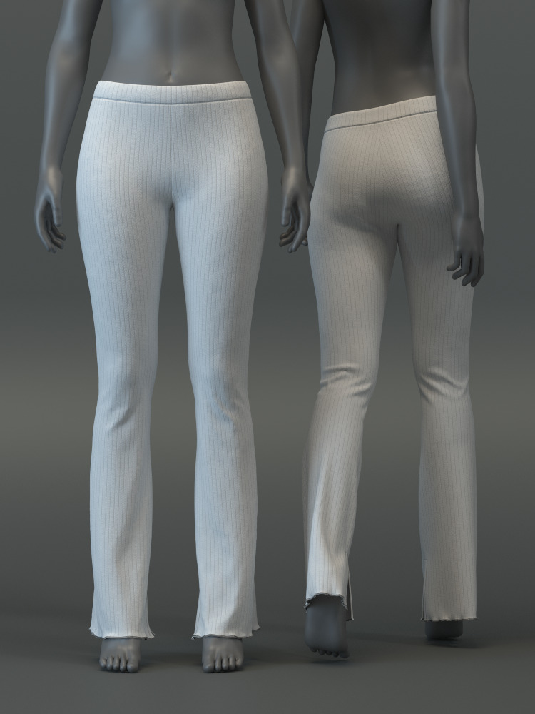 SL Ribbed Tunic and Flared Pants 3D model_6