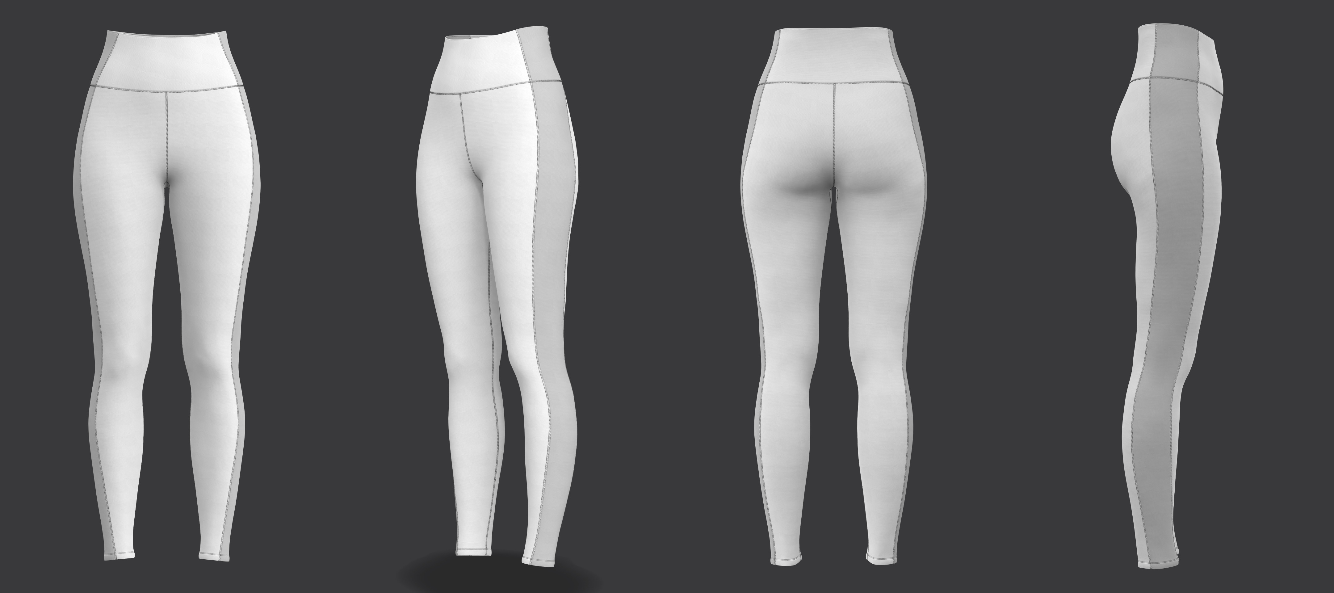 Pullover Crop Top and Slimming Leggings Set 3D model_30