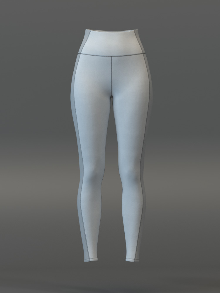 Pullover Crop Top and Slimming Leggings Set 3D model_21