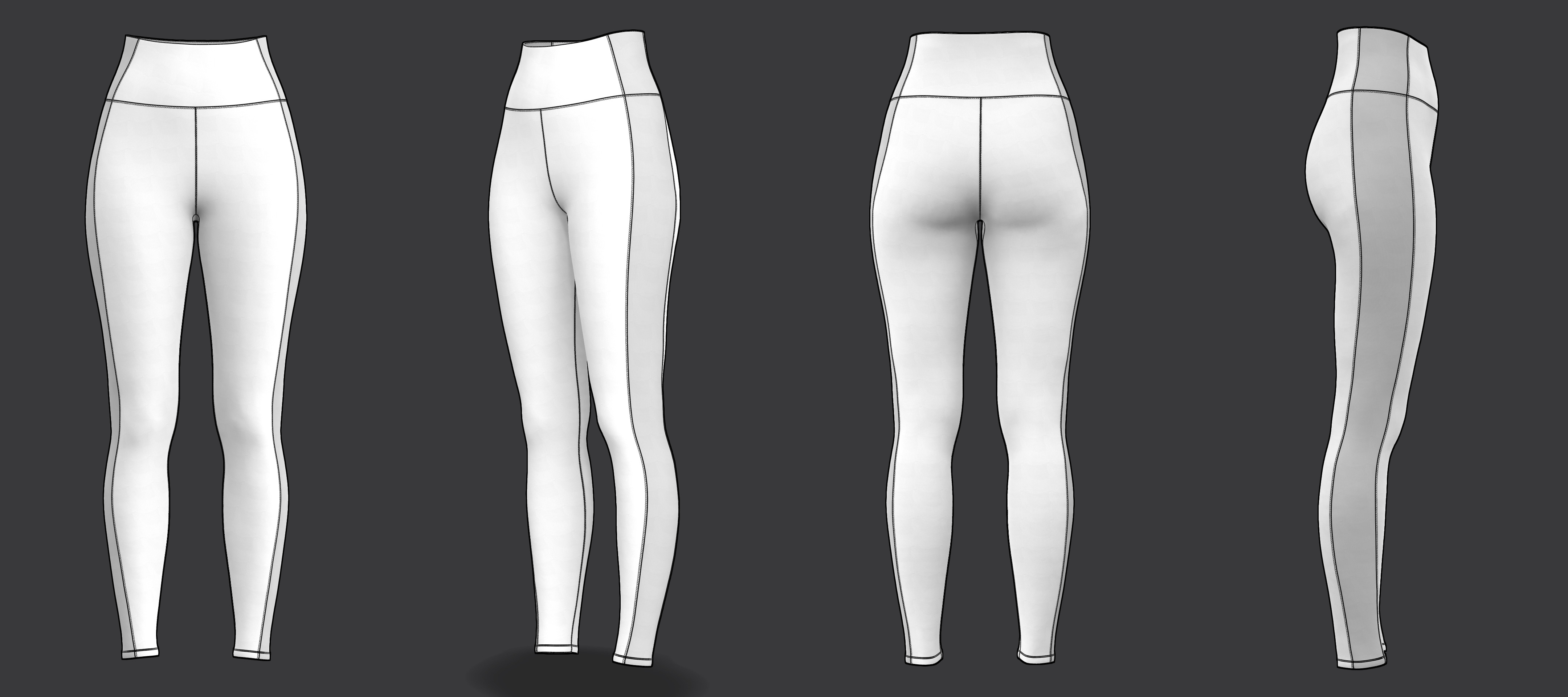 Pullover Crop Top and Slimming Leggings Set 3D model_29