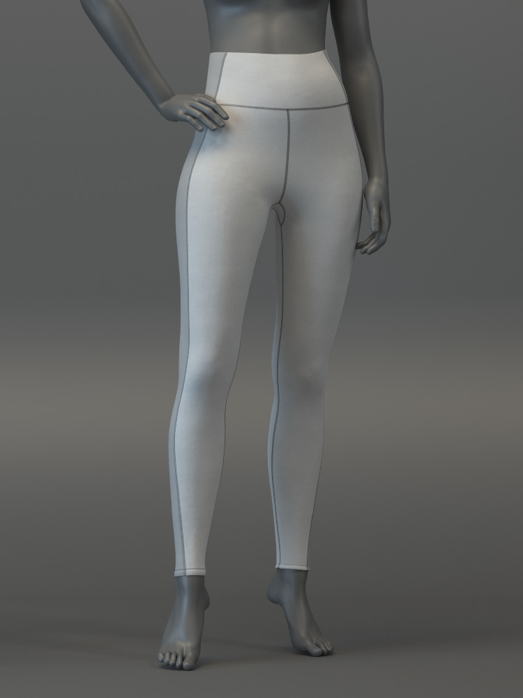 Pullover Crop Top and Slimming Leggings Set 3D model_14