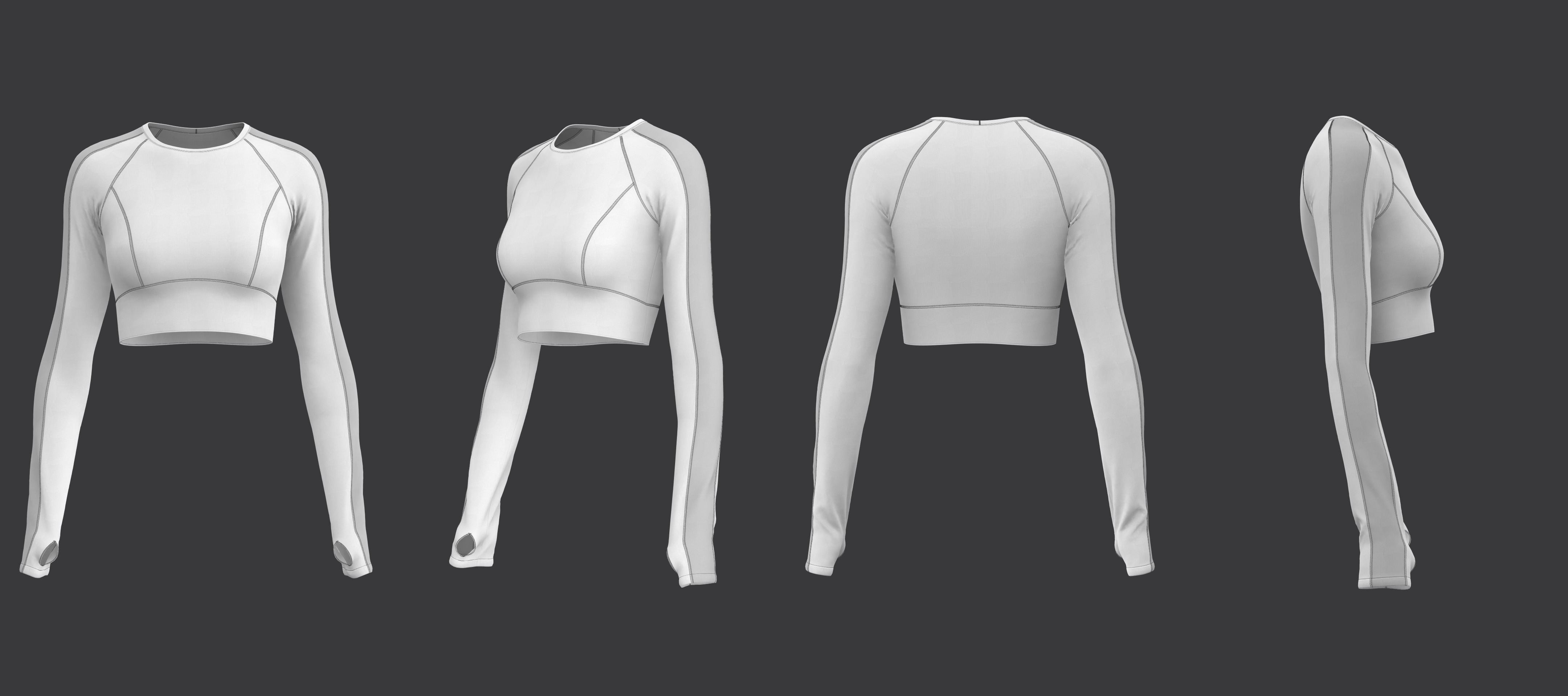 Pullover Crop Top and Slimming Leggings Set 3D model_26