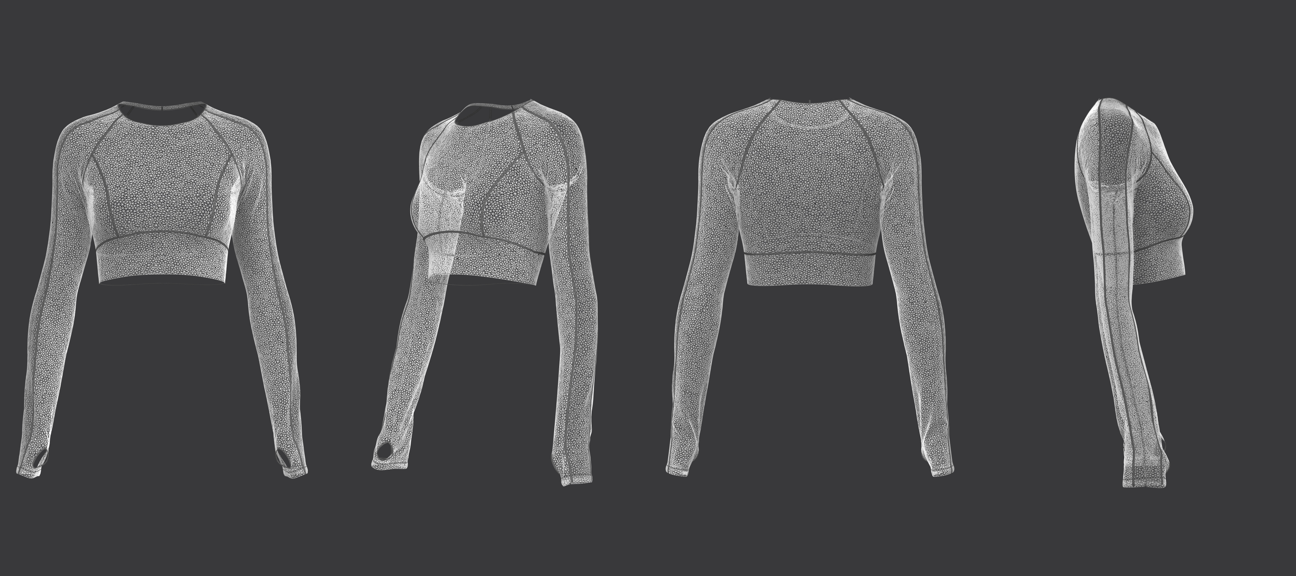 Pullover Crop Top and Slimming Leggings Set 3D model_28