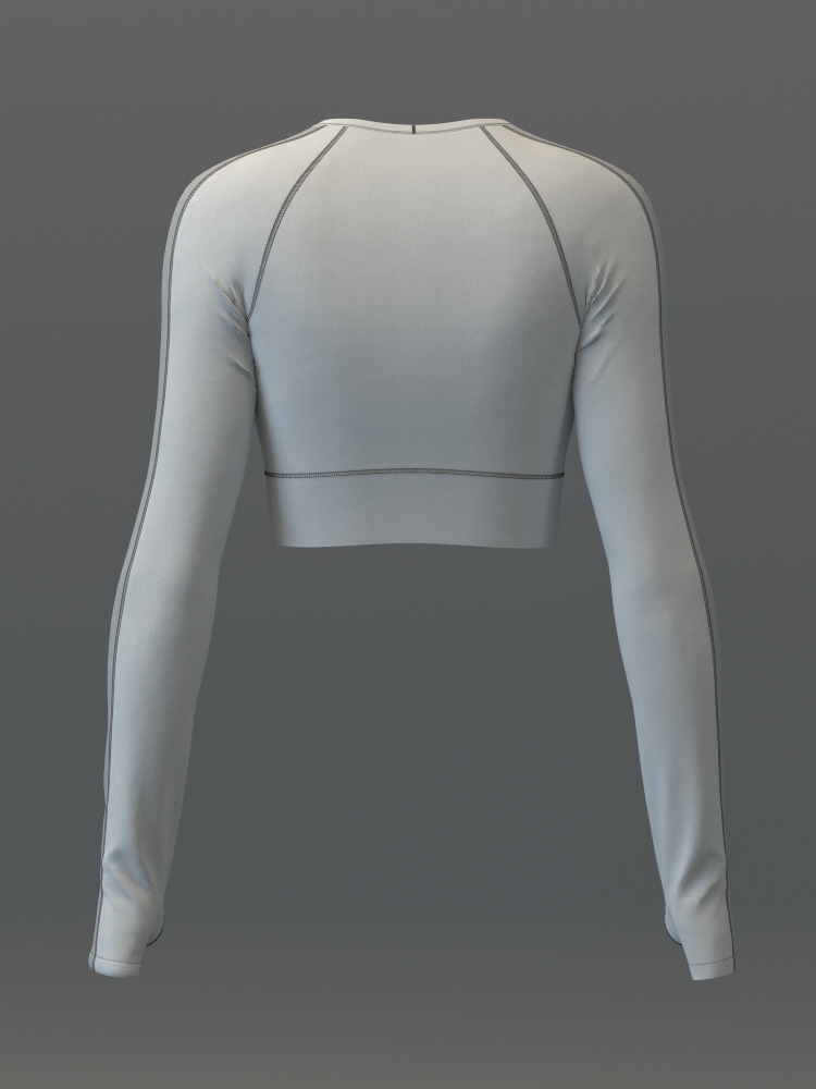 Pullover Crop Top and Slimming Leggings Set 3D model_20