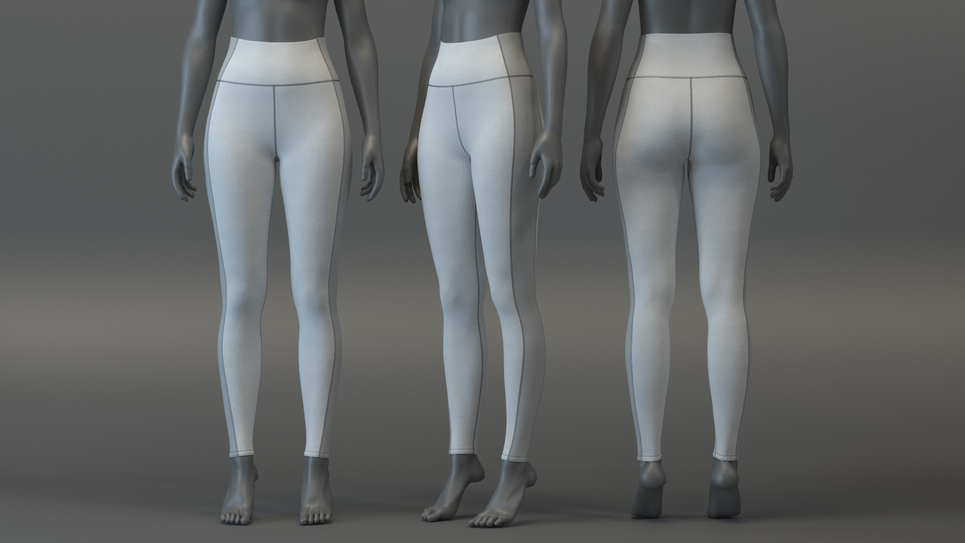 Pullover Crop Top and Slimming Leggings Set 3D model_3