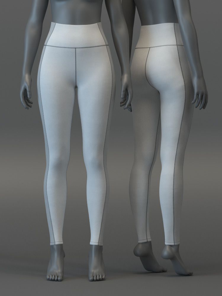 Pullover Crop Top and Slimming Leggings Set 3D model_6