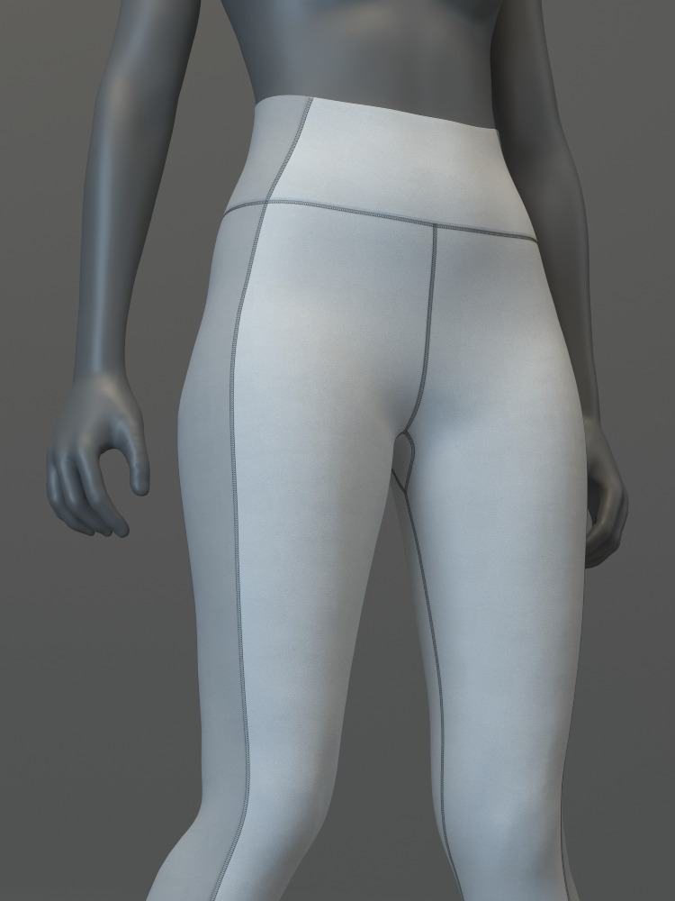 Pullover Crop Top and Slimming Leggings Set 3D model_15