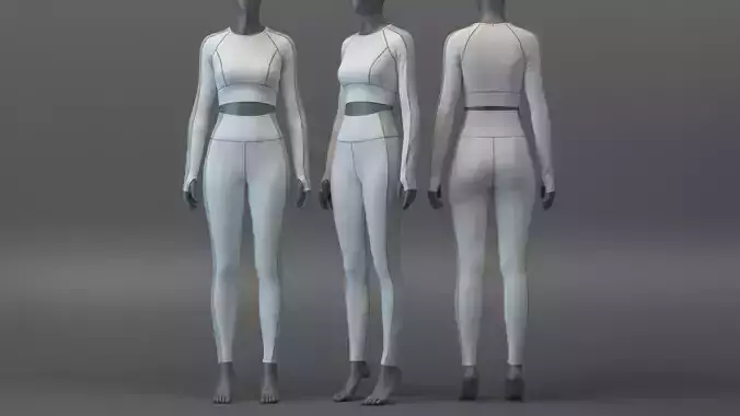 Pullover Crop Top and Slimming Leggings Set