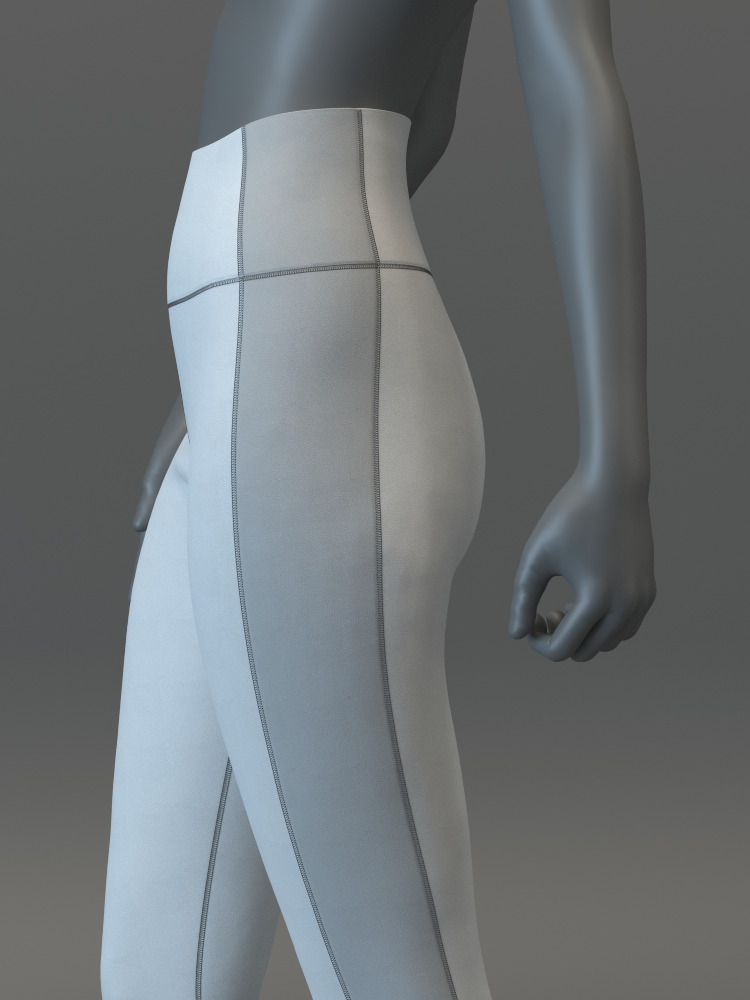 Pullover Crop Top and Slimming Leggings Set 3D model_16