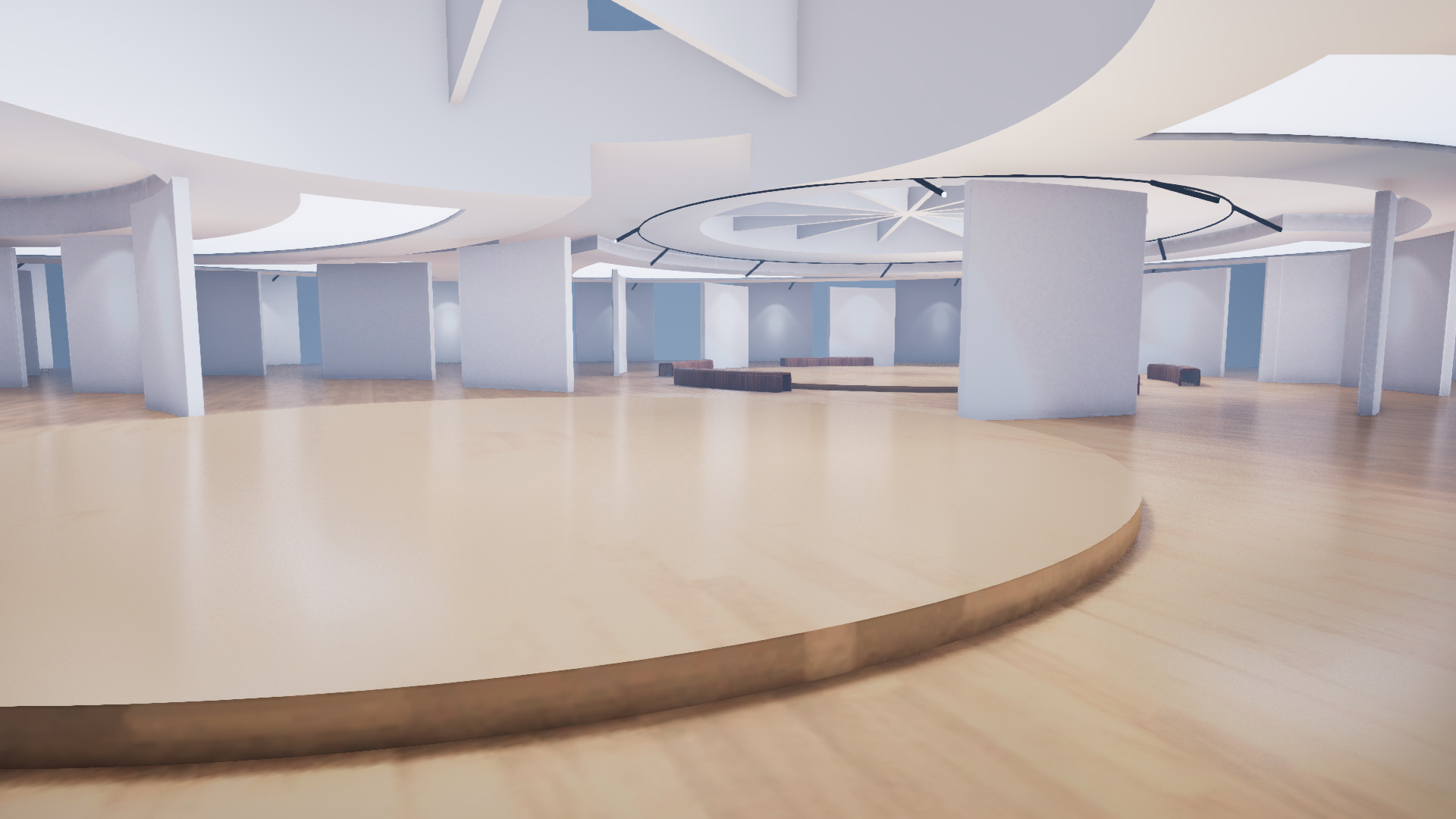 VR Art Gallery crop circle 22 Baked 3D model_1