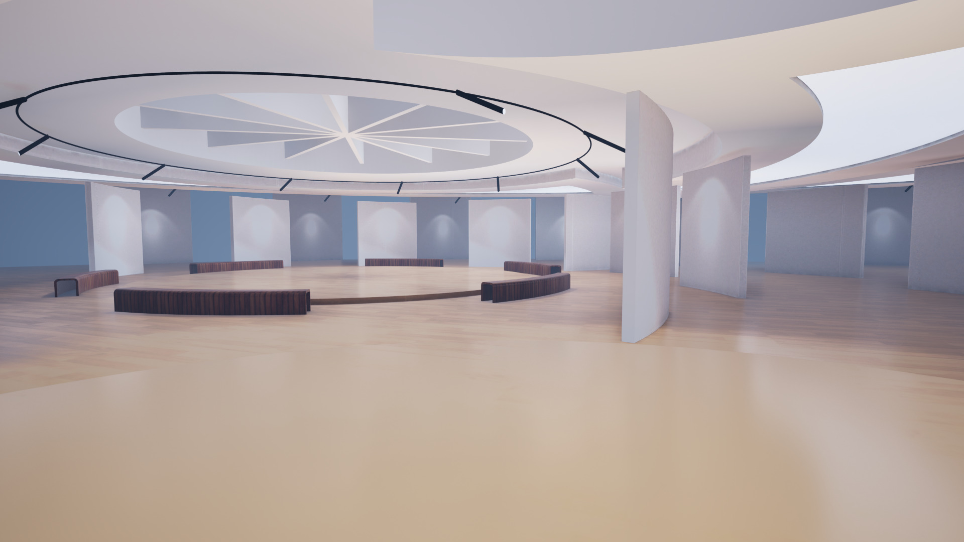 VR Art Gallery crop circle 22 Baked 3D model_3