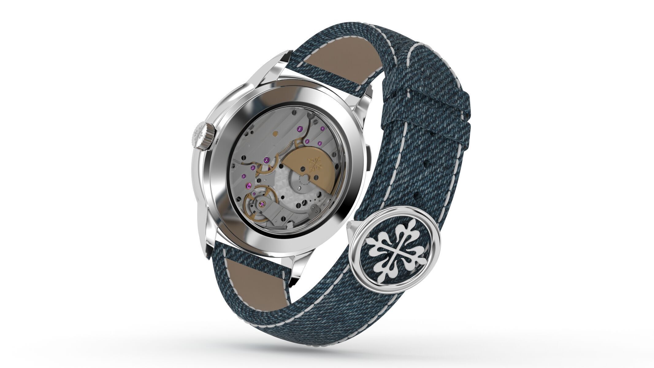 Patek Philippe Ref 5330G-001 Perpetual Calendar White Gold Watch 3D model_4