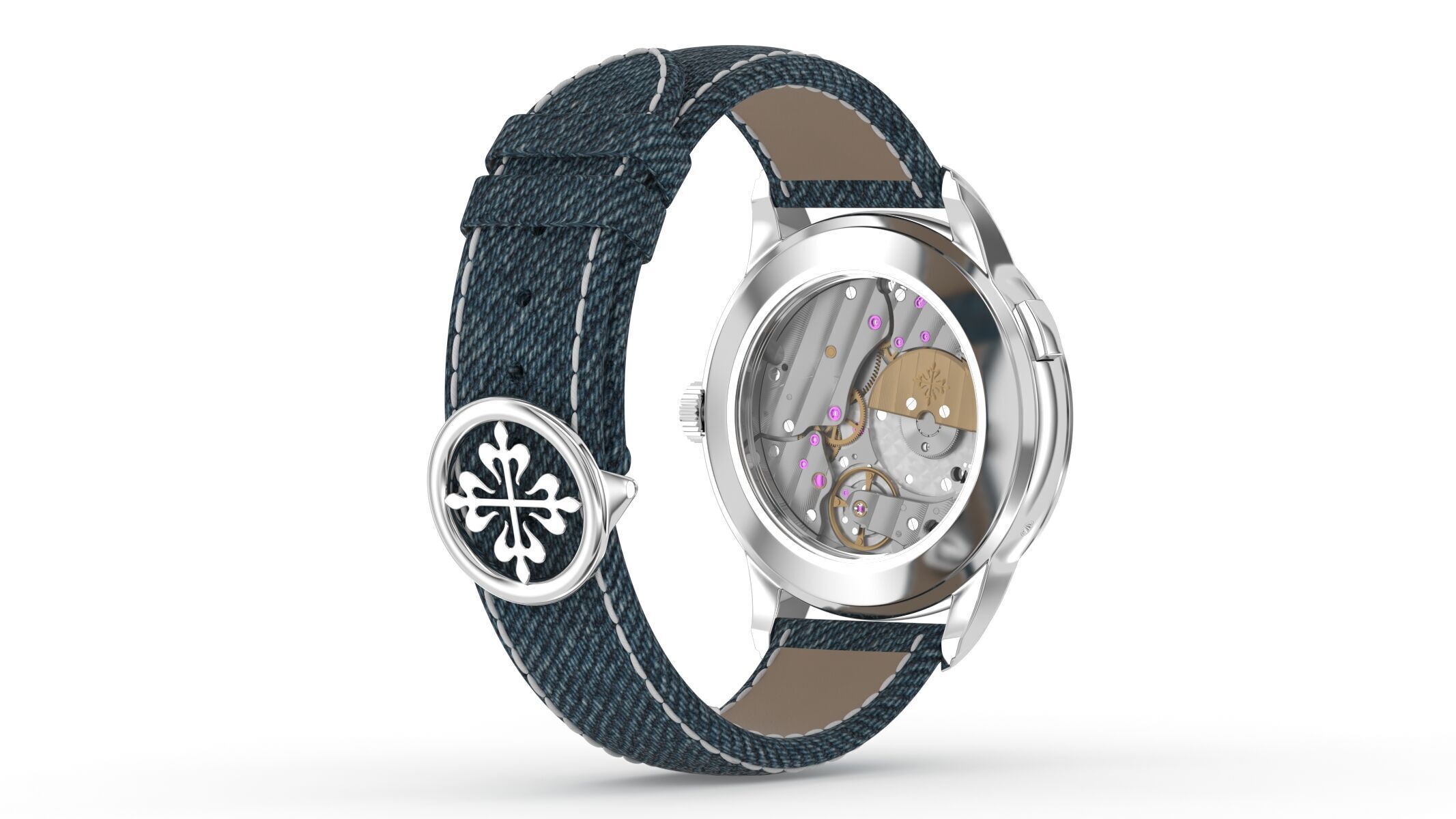 Patek Philippe Ref 5330G-001 Perpetual Calendar White Gold Watch 3D model_5