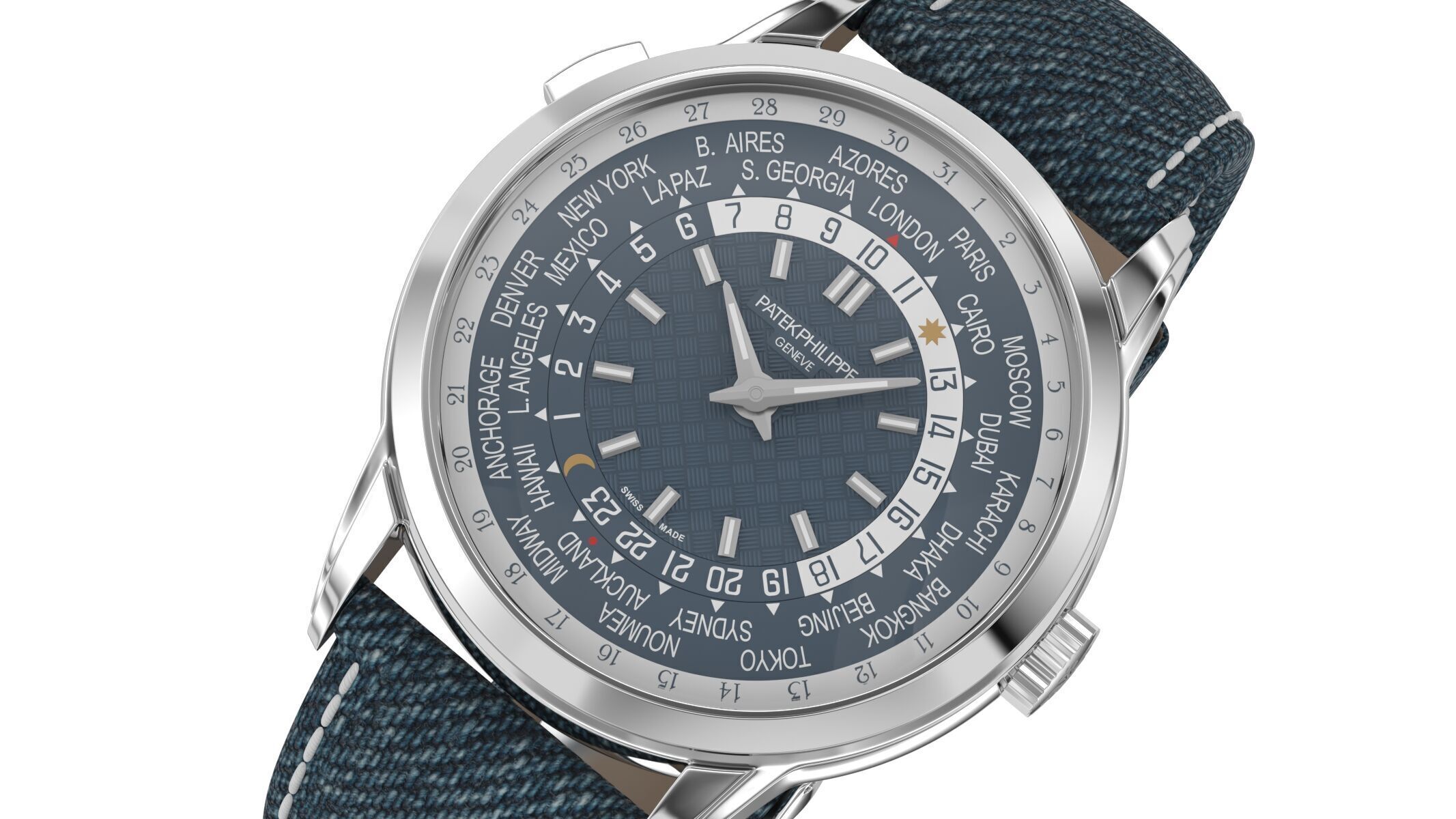 Patek Philippe Ref 5330G-001 Perpetual Calendar White Gold Watch 3D model_3