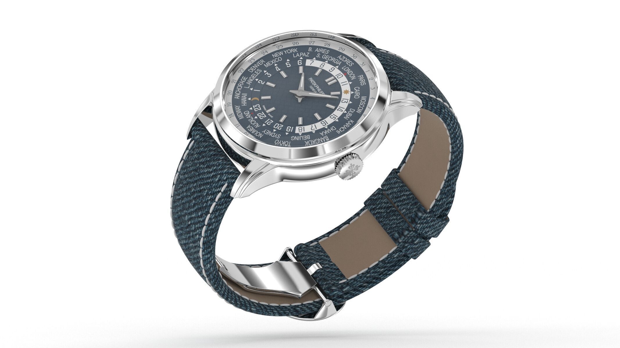 Patek Philippe Ref 5330G-001 Perpetual Calendar White Gold Watch 3D model_9