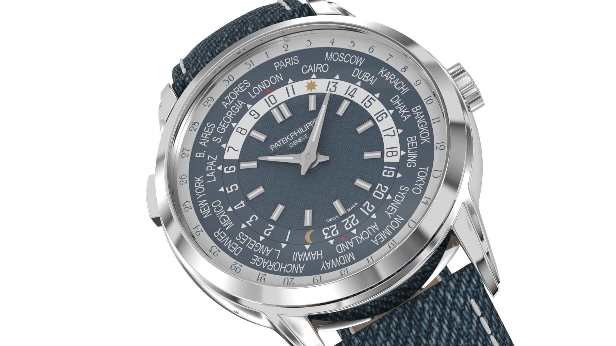 Patek Philippe Ref 5330G-001 Perpetual Calendar White Gold Watch 3D model_2