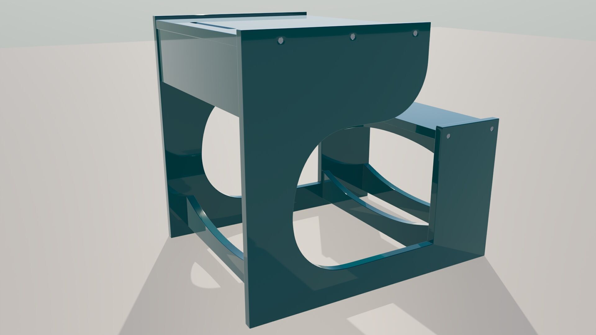 Kids Study Table Low-poly 3D model_2