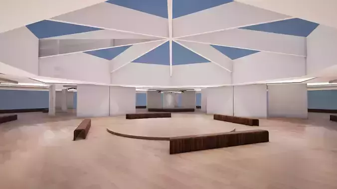 VR Art Gallery crop circle 23 Baked 3D model