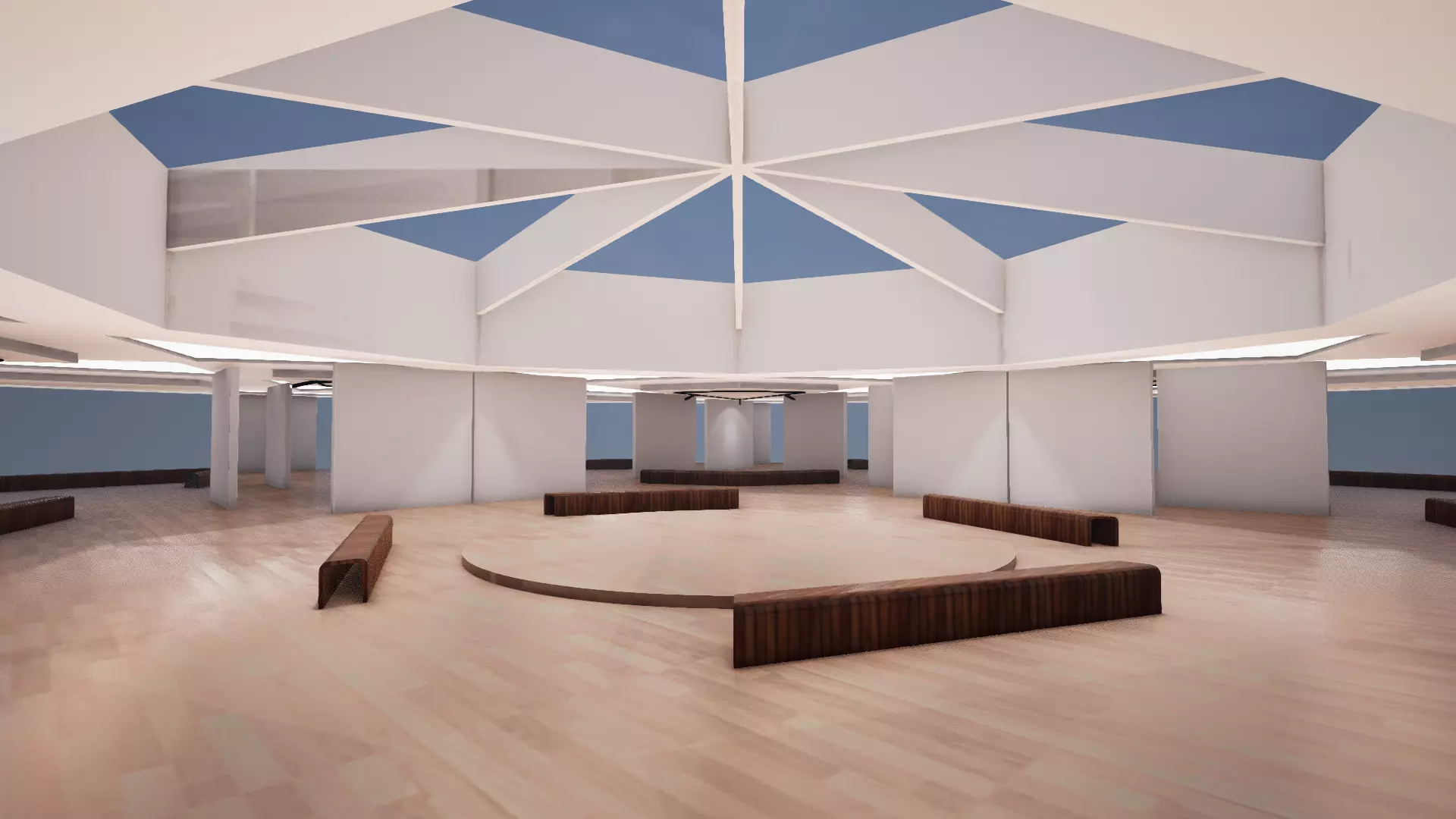 VR Art Gallery crop circle 23 Baked 3D model_0