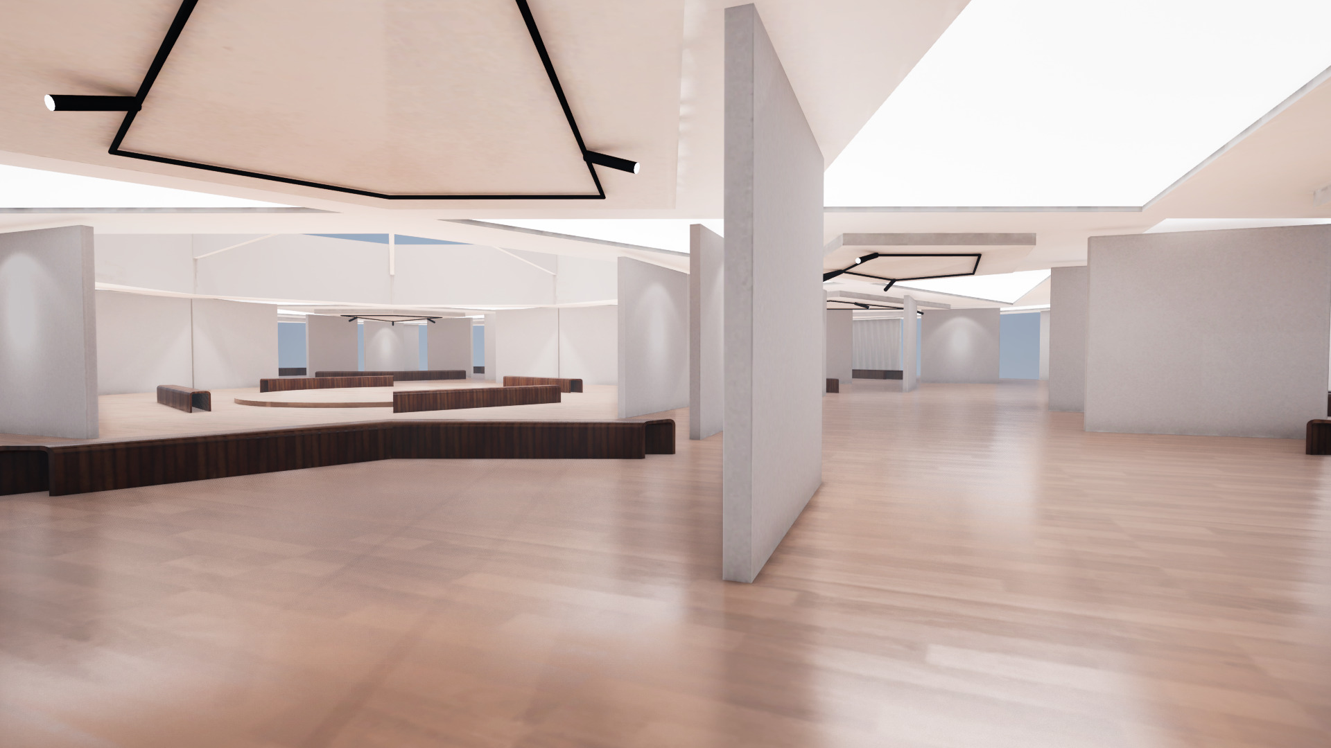 VR Art Gallery crop circle 23 Baked 3D model_3