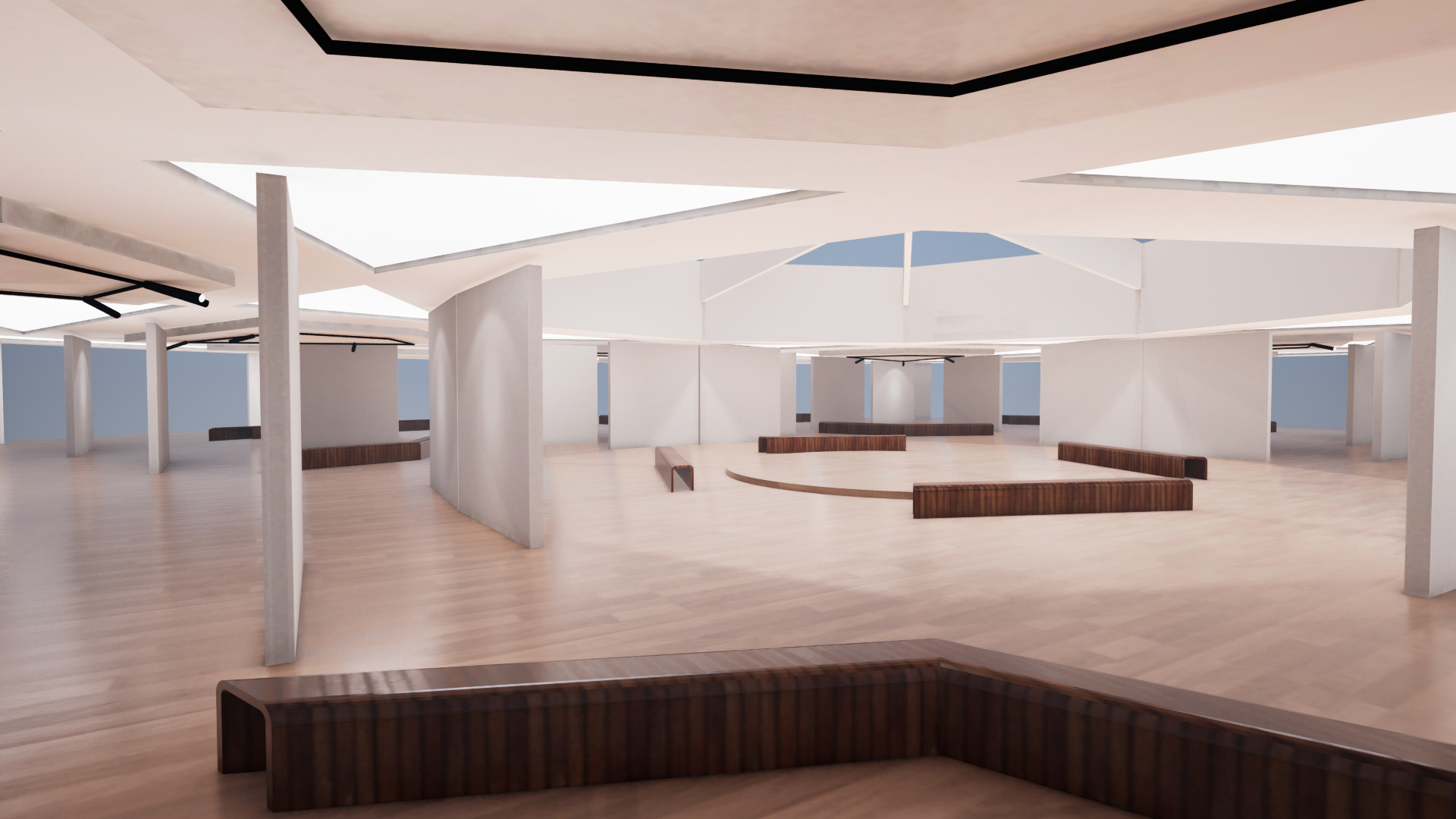 VR Art Gallery crop circle 23 Baked 3D model_1