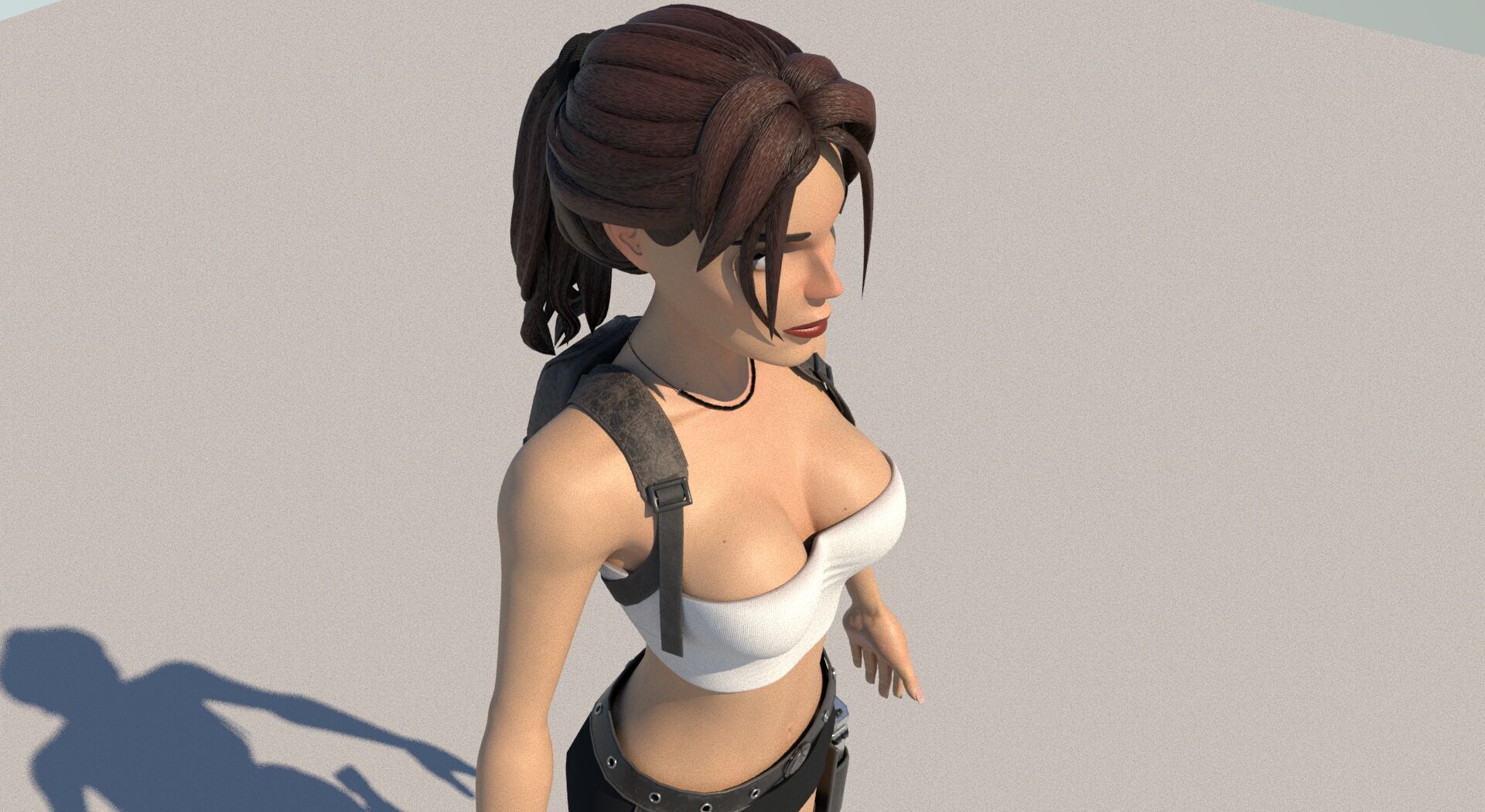 Girl Character Low-poly 3D model_1