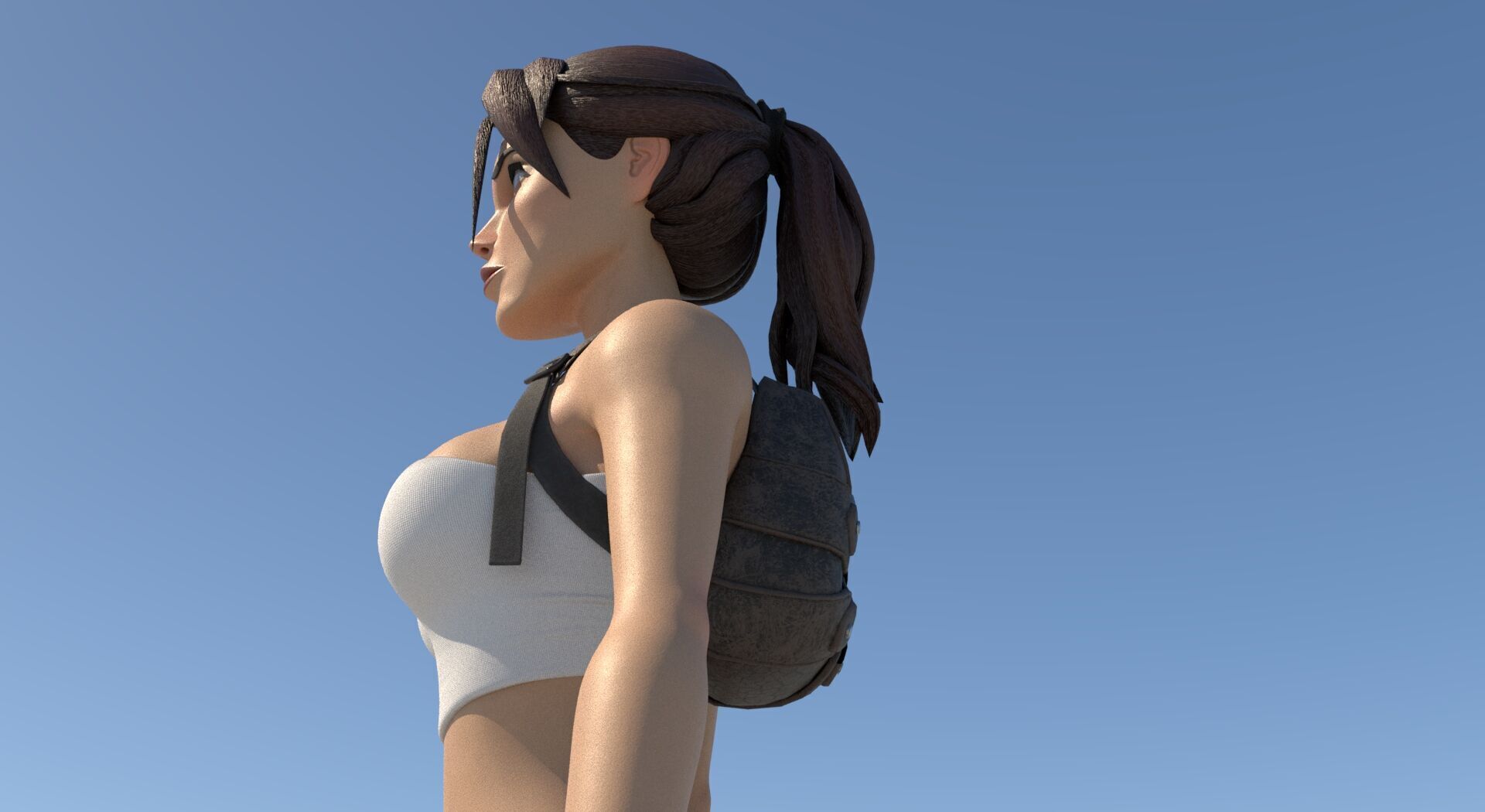 Girl Character Low-poly 3D model_2