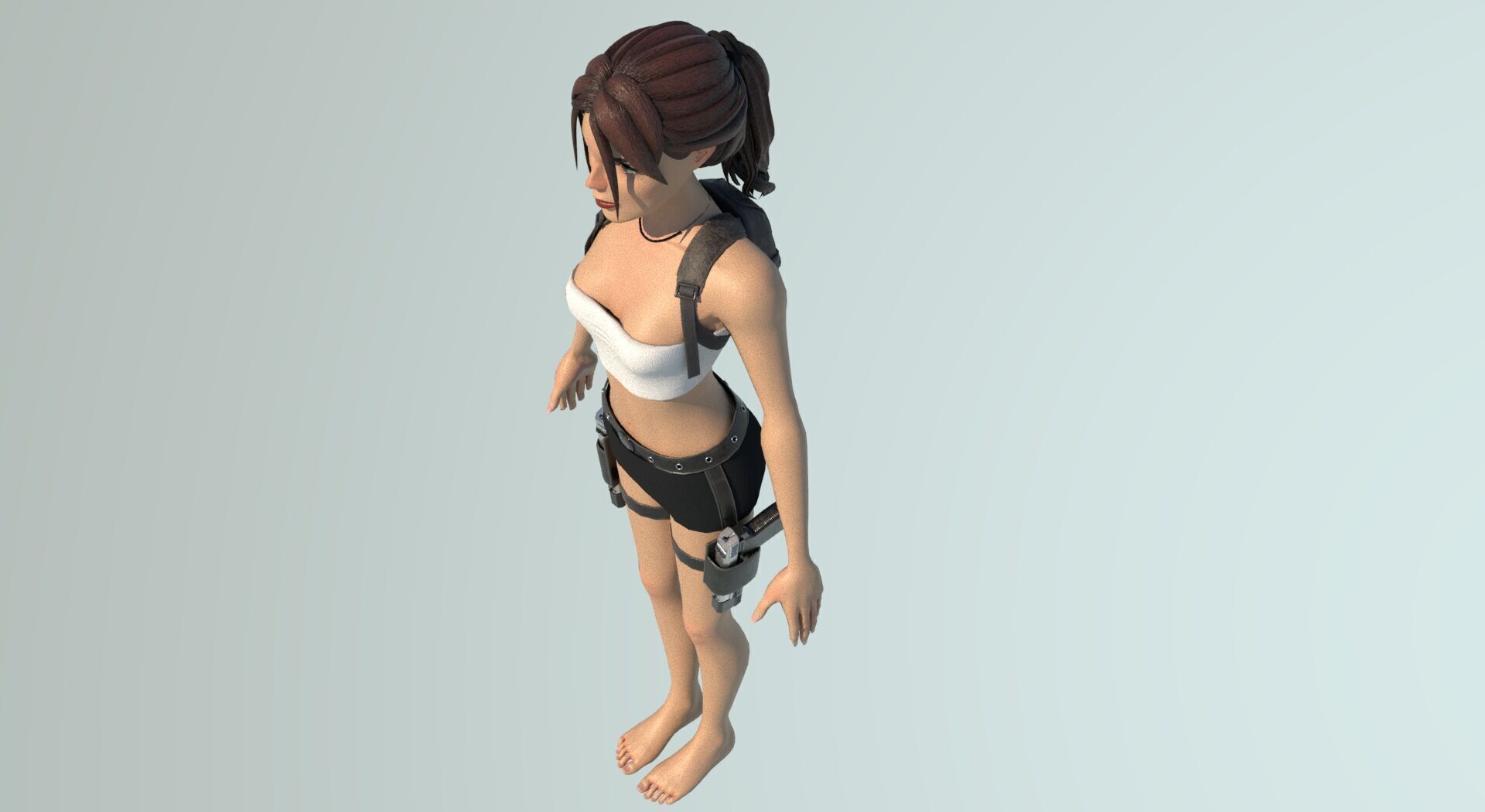 Girl Character Low-poly 3D model_5