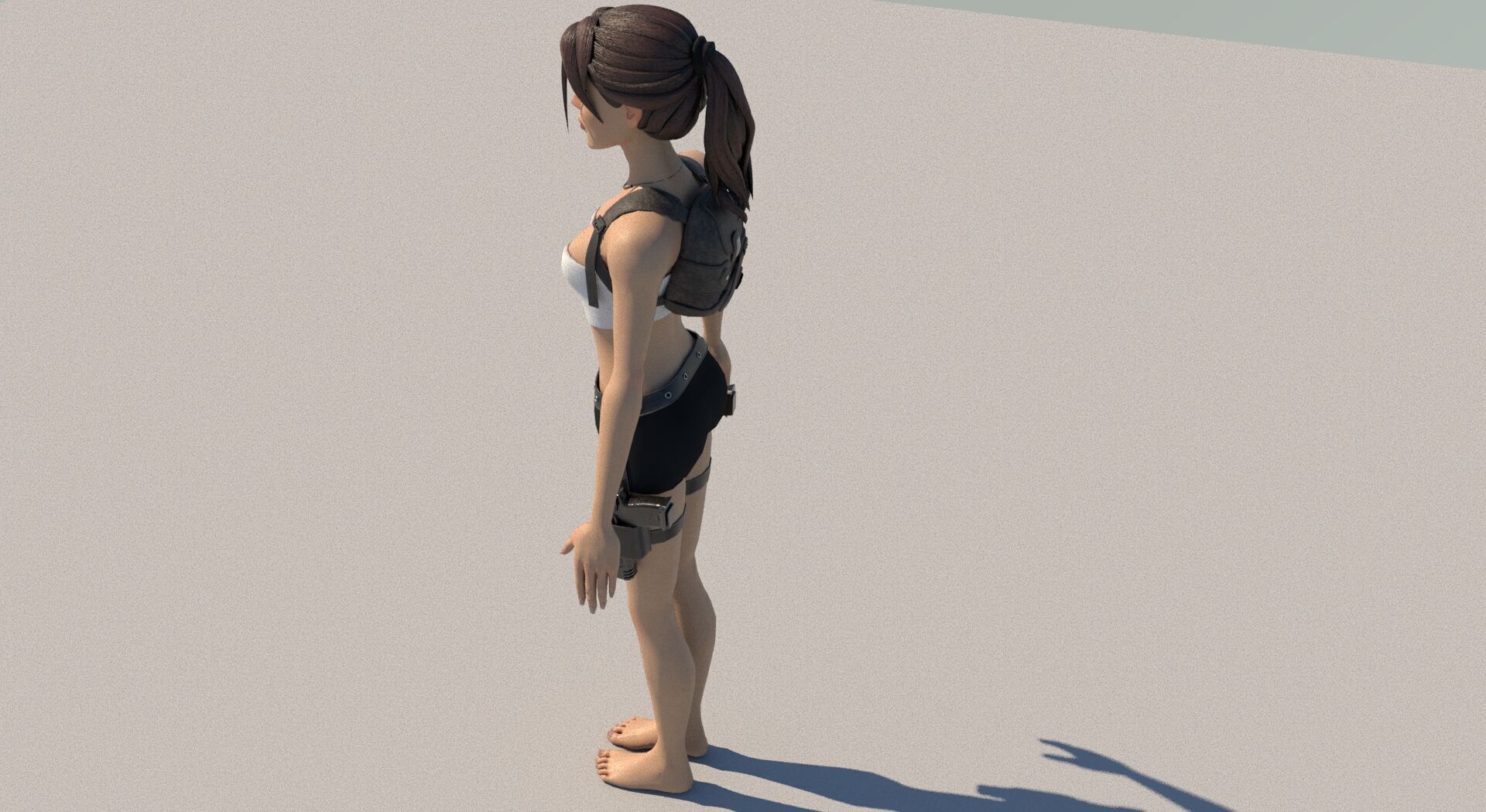 Girl Character Low-poly 3D model_4