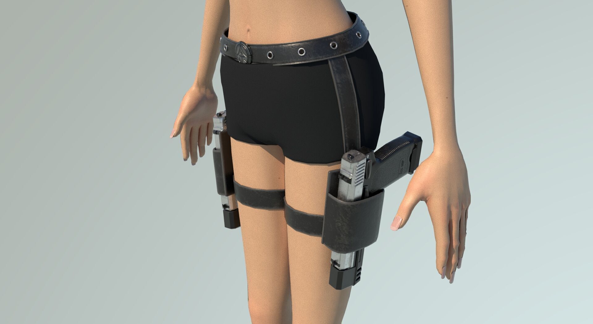 Girl Character Low-poly 3D model_8