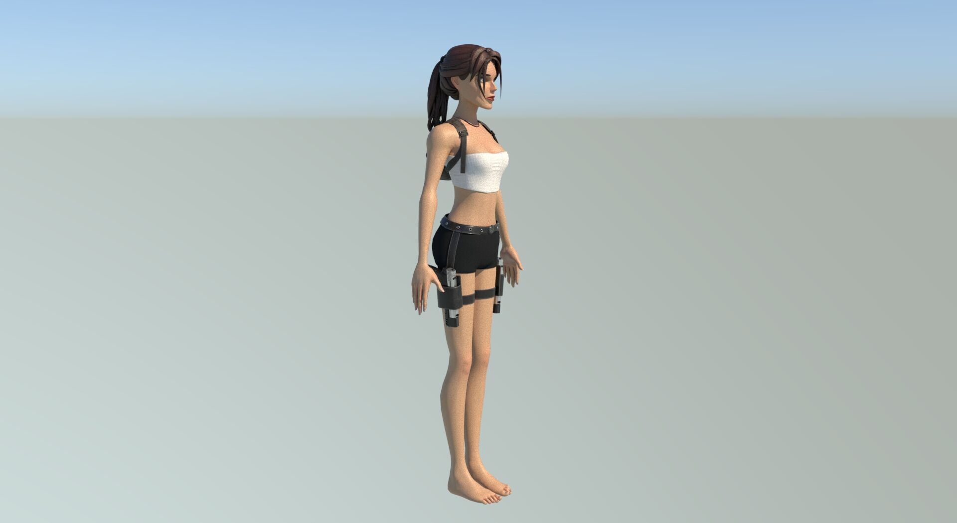 Girl Character Low-poly 3D model_7