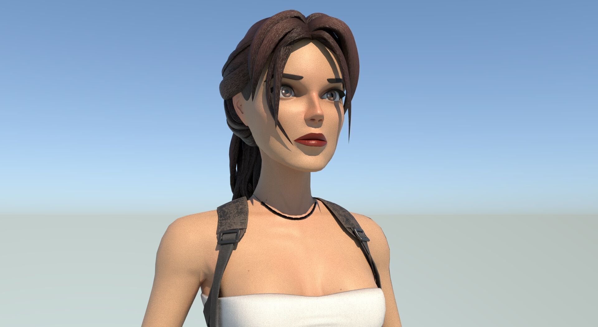 Girl Character Low-poly 3D model_3