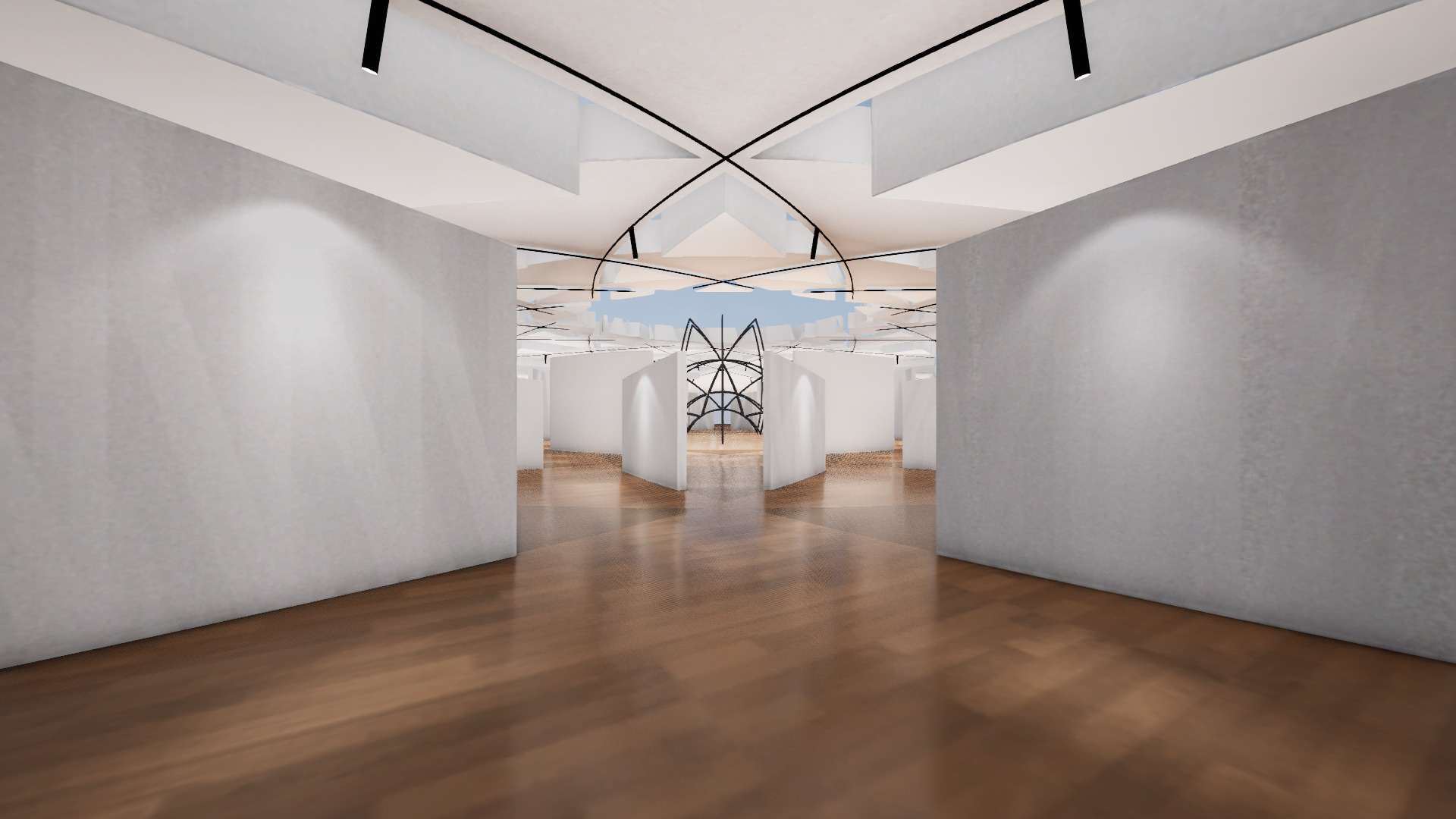  VR Art Gallery crop circle 24 Baked 3D model_6