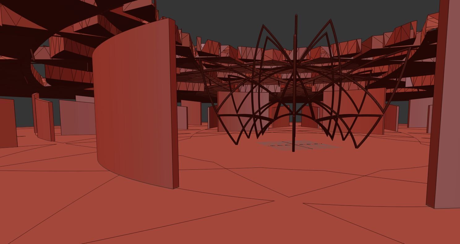  VR Art Gallery crop circle 24 Baked 3D model_7