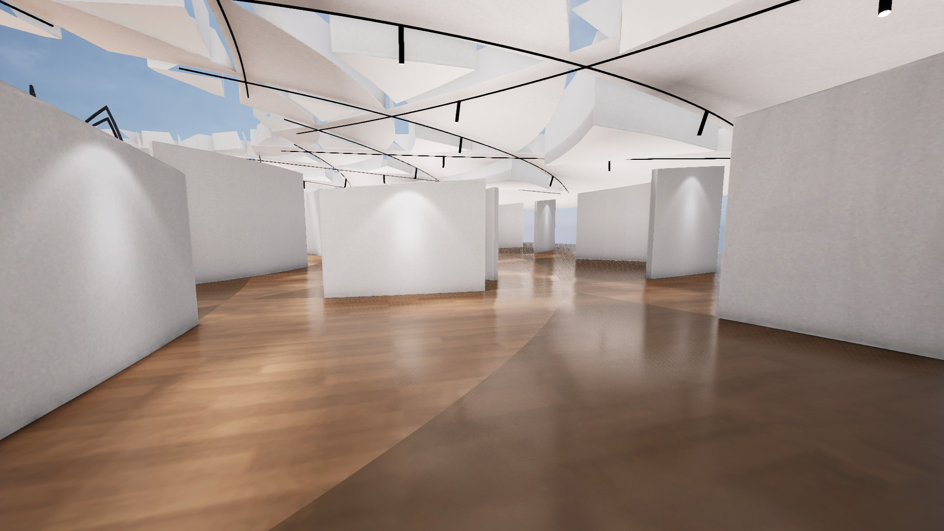  VR Art Gallery crop circle 24 Baked 3D model_5